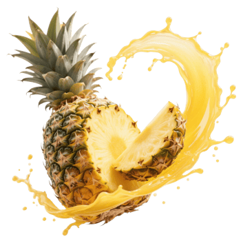 A pineapple is being splashed with juice png