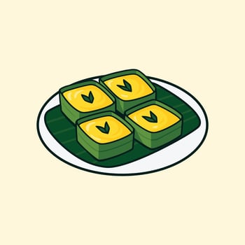 Indonesian Snack Illustration Kue Talam Jagung vector
