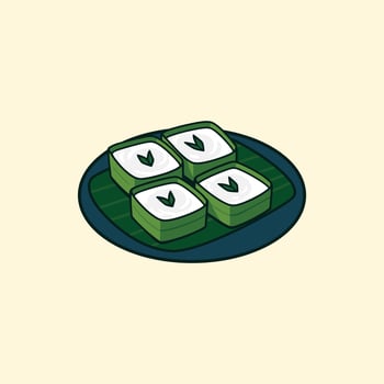 Indonesian Snack Illustration Kue Talam Santan vector