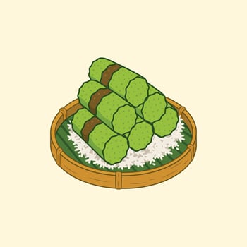 Indonesian Snack Illustration Putu Bambu vector