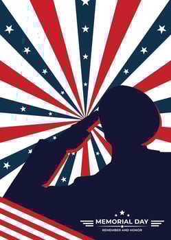 Memorial day remember and honor. illustration. vector