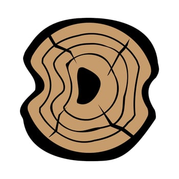 Wooden stump isolated on white background. illustration. Eps 10. vector