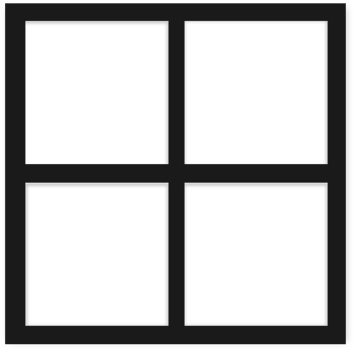Black picture frame collage blank border template png