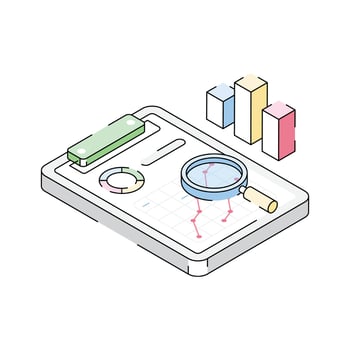 A well designed isometric icon of business research vector