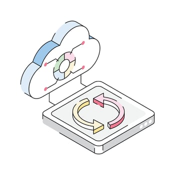 Visually engaging isometric icon showing business cloud vector