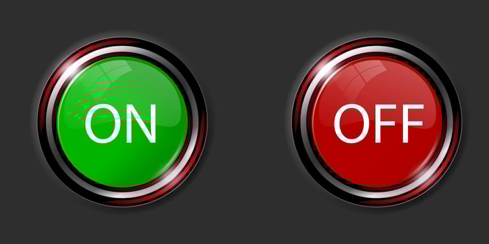 On Off switches, white with 3d effect vector