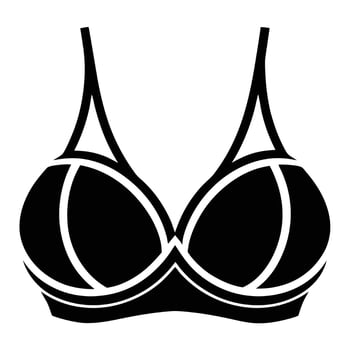 A black and white bra top icon vector