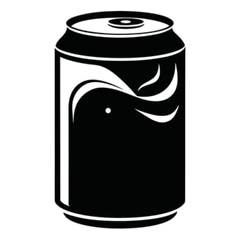 A can of soda with a black and white design vector
