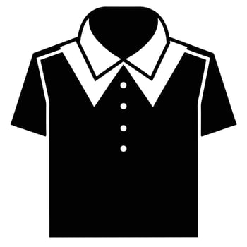 A black and white polo shirt with collar vector