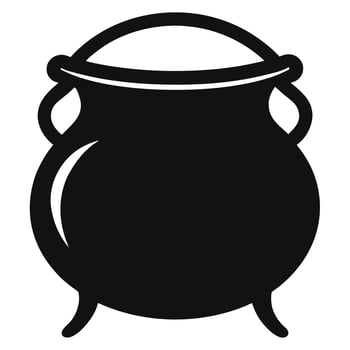 A black and white illustration of a cauldron vector