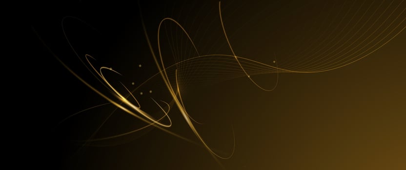 Motion of curve lines, light shiny, glow effect. Illustration design. Bright gold wave, wavy line pattern. Graphic design for technology background vector