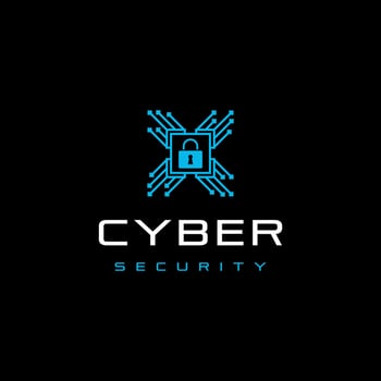 Technology Logo combine with padlock and keyhole, usable for technology and security company logos. vector