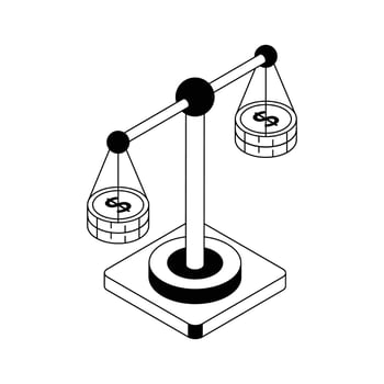 Financial stability icon creatively designed in isometric style. vector