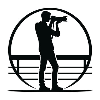 Artistic Cameraman Silhouette for Design Use vector