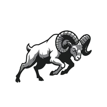 Ram running logo design vector
