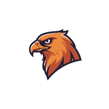 Orange eagle head logo design on a white background vector
