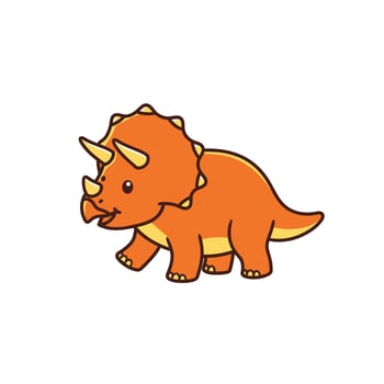 Cartoon dinosaur with horns logo design vector