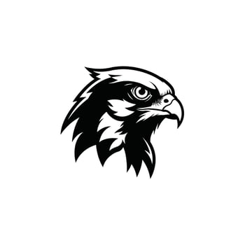Eagle head logo design in black and white vector
