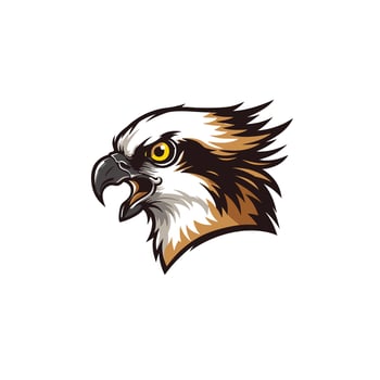 Eagle head with a yellow beak logo design vector