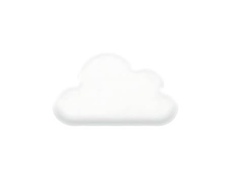 3D Cloud Icon on Transparent Background png