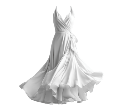 Elegant white dress design for formal events and celebrations png