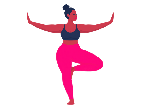 Striking yoga pose for wellness and fitness practices png