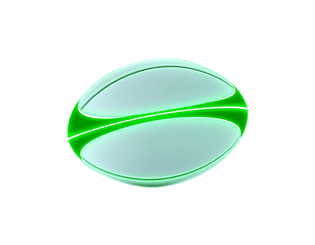 Glowing Green Rugby Ball on Transparent Background png