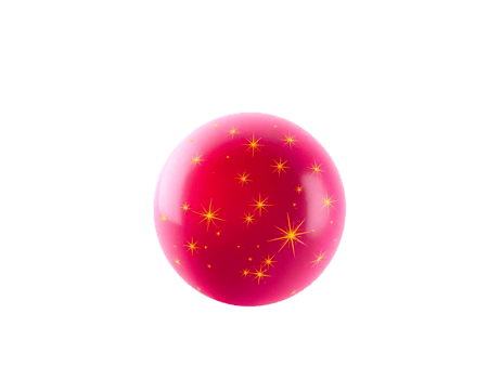 Red Sphere Ornament with Golden Starbursts png