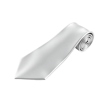 Elegant Rolled White Silk Necktie png