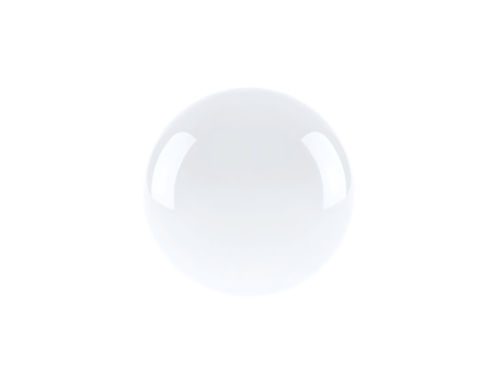 Glossy White Sphere on Transparent Background png