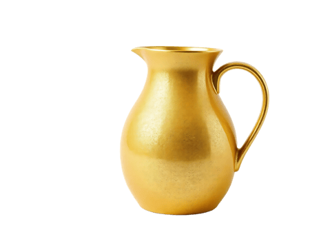 Golden pitcher with a handle png