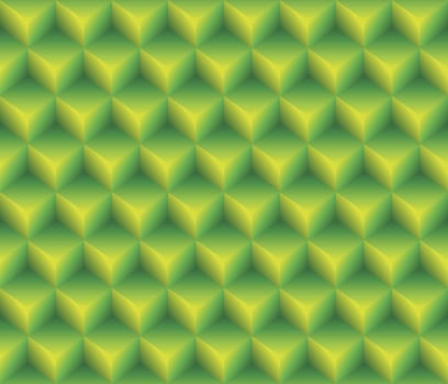 Green geometrical cubes seamless pattern abstract background vector