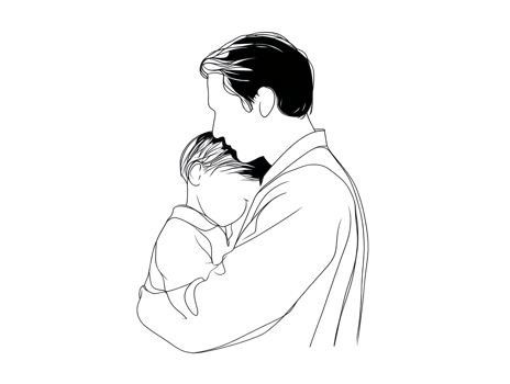 Father and child embrace showing love and connection png