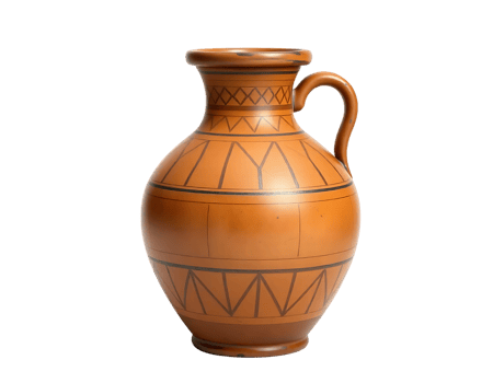 Earthenware Jug with Hand-painted Decorations png
