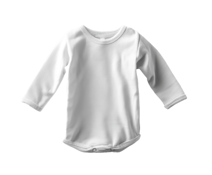Classic white baby onesie for newborn apparel and gift options png