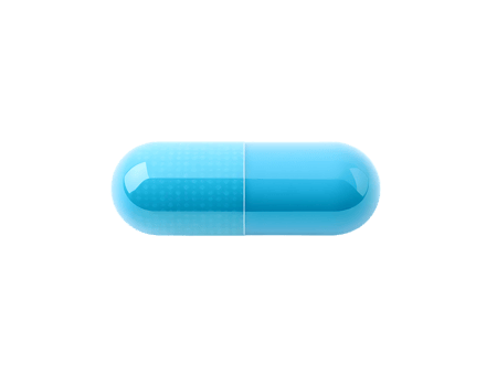 Close-up of a Blue Capsule Pill on a Transparent Background png