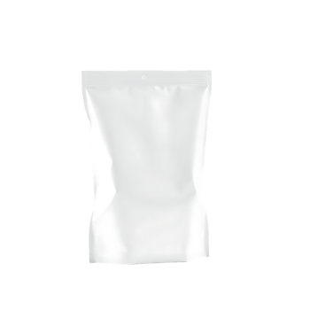 Blank white pouch mockup on transparent background png