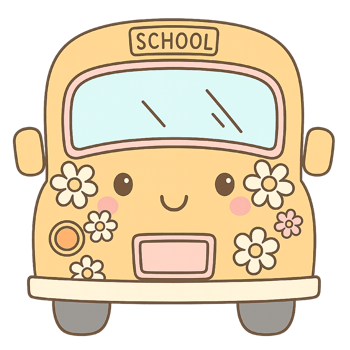 A school bus with flowers on it png
