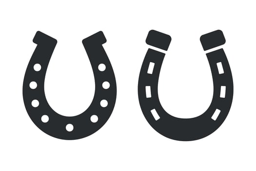 Two Simple Horseshoe Icons Set Good Luck Charm Symbols vector