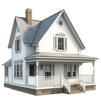 Traditional house model presented on a transparent background showcasing architectural details and classic style, Traditional 3d house model transparent background png