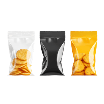 Colorful snack packaging with a variety of cookie options displayed on a simple transparent background, Snack packaging isolated Stock Illustration png