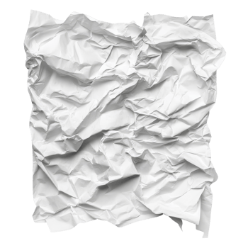 Crumpled transparent paper sheets placed on a plain transparent background showcasing texture and folds in natural light, Crumpled Paper Sheets on transparent background png