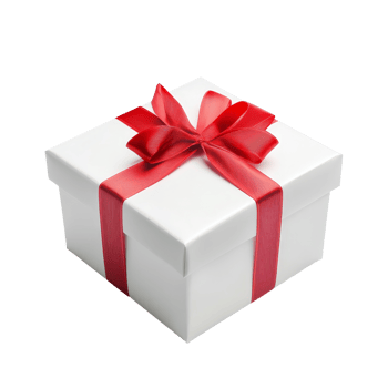 Elegant transparent gift box with a red ribbon wrapped around it, perfect for special occasions or celebrations, Gift Box with Elegant Red Ribbon isolated on transparent background png