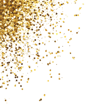Luxurious gold glitter sparkling confetti for festive celebrations and events, Golden Glitter Celebration Luxurious Sparkling Confetti Rain on transparent background png