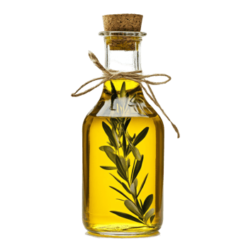 Aesthetic olive oil in a glass bottle with natural elements, beautifully displayed with minimalistic design, Olive oil in a glass bottle isolated png