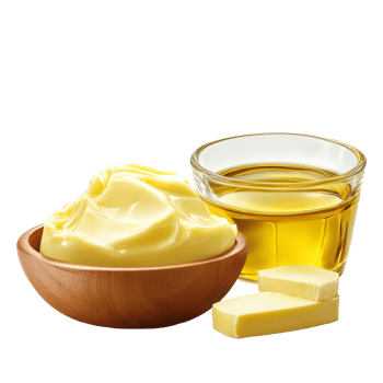 A closeup of butter margarine and oil on a transparent background for cooking inspiration, Butter, margarine and oil isolated png