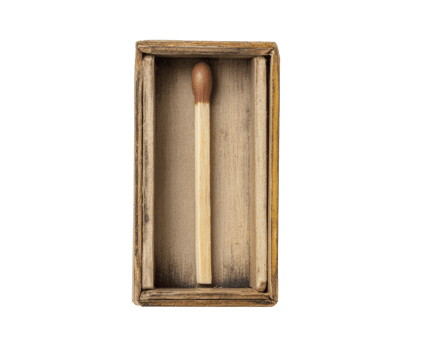 Decorative matchstick in vintage wooden box for home decor design png