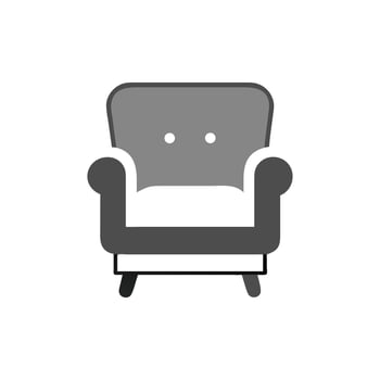 Simple armchair illustration with neutral color scheme on White vector