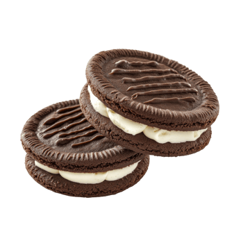 Delicious chocolate cookies with creamy filling arranged on a clean transparent background for a delightful treat, cookies chocolate with cream filling between on transparent backgroundfile png