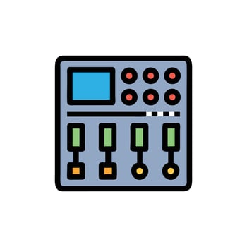 Stylized Music Audio Mixing Console Graphic Illustration vector